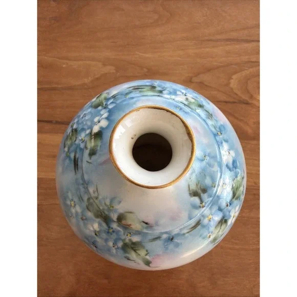 Antique Royal Austria OAEG Porcelain Vase Hand Painted Blue 5 Vase